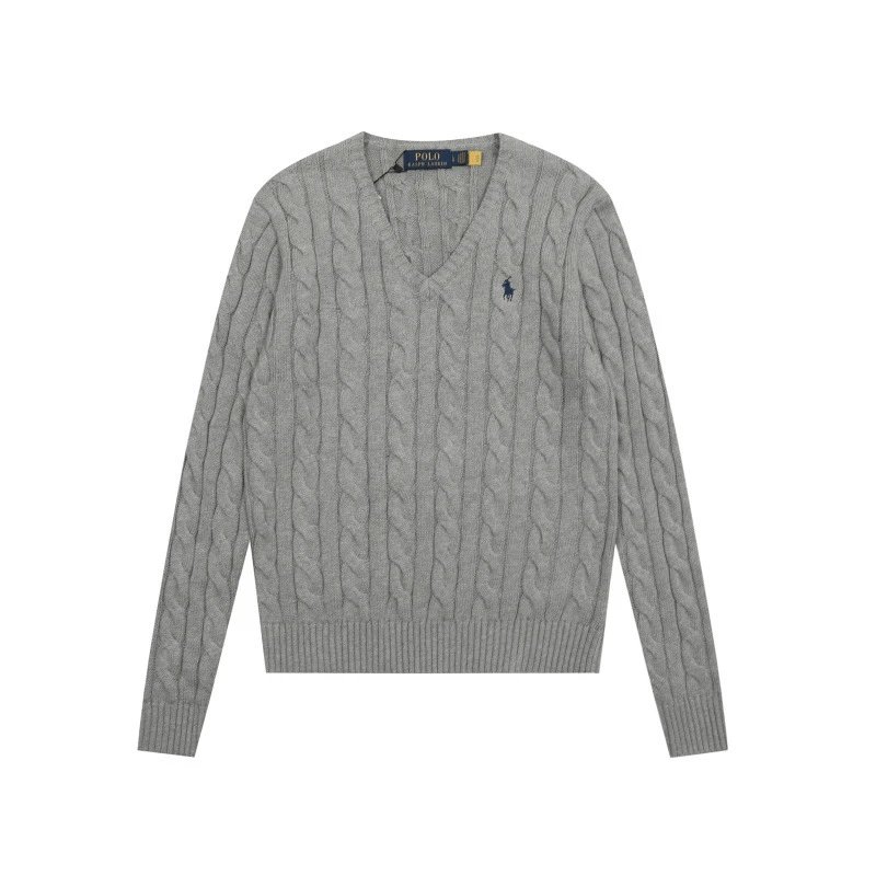 Polo Ralph Lauren Cable Knit V-Neck Sweater Light Blue - 18