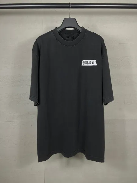 Balenciaga AG Tape Logo Oversized T-Shirt Dress Black - 7