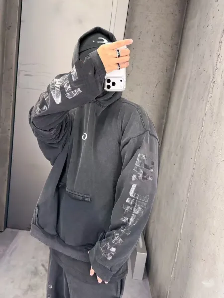 Corteiz Acid Wash C Logo Hoodie Gray - 4