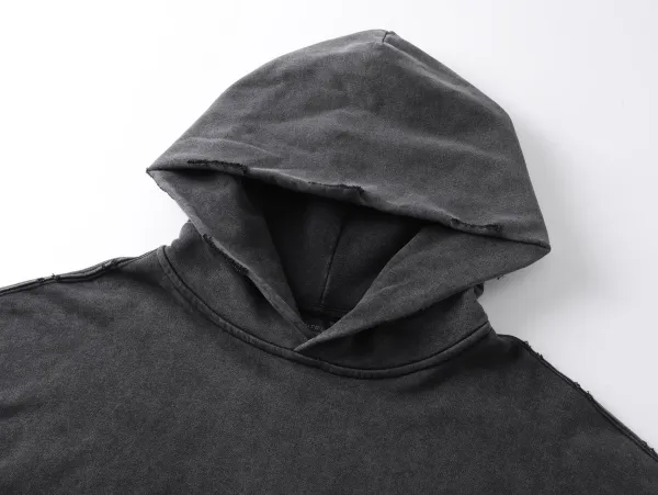 Corteiz Acid Wash C Logo Hoodie Gray - 7