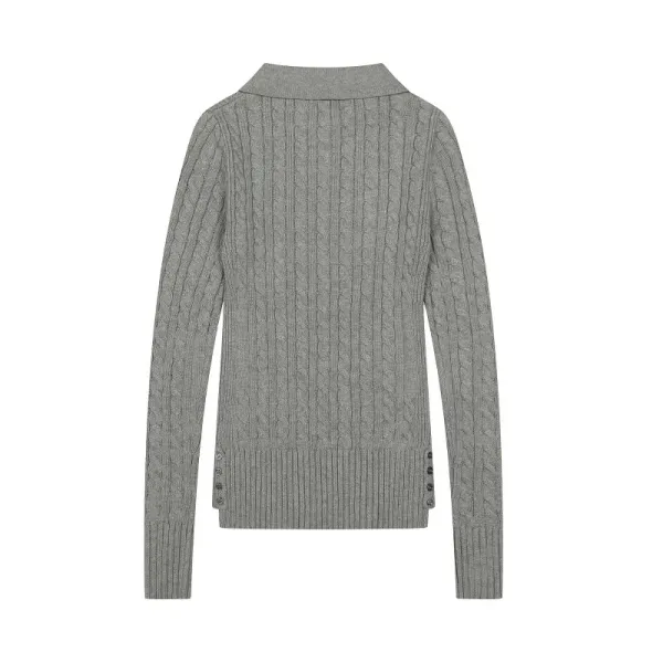 Polo Ralph Lauren Cable Knit Polo Black Sweater - 14