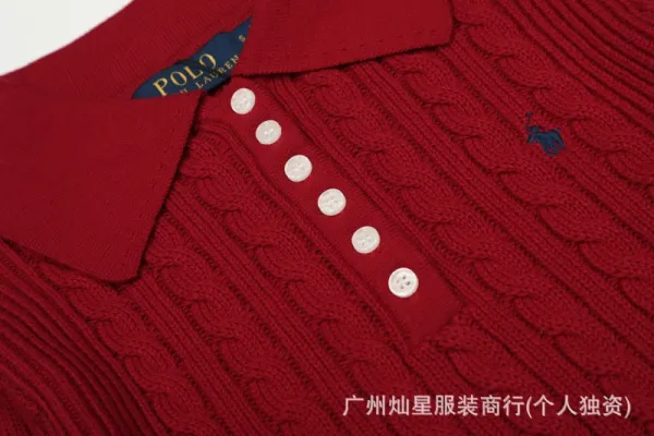 Polo Ralph Lauren Cable Knit Polo Black Sweater - 28