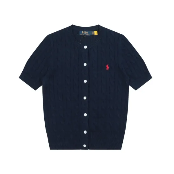 Ralph Lauren Cable Knit Polo Black - 39