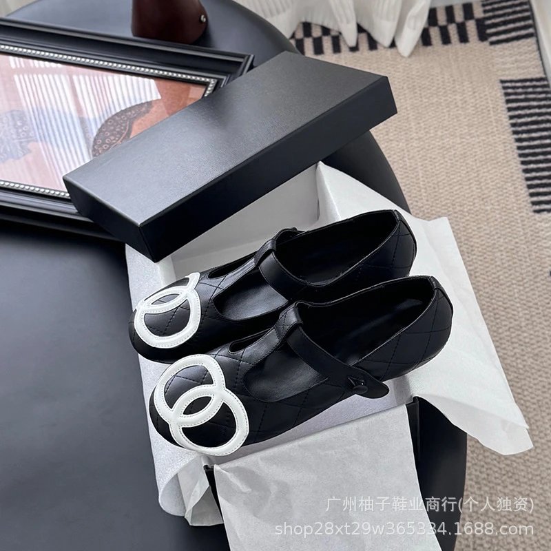 Chanel-Style Mary Jane Leather Ballet Flats