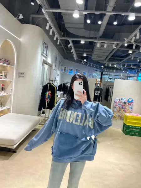 Balenciaga BALENCIAGA AC Distressed Gray Hoodie - 10