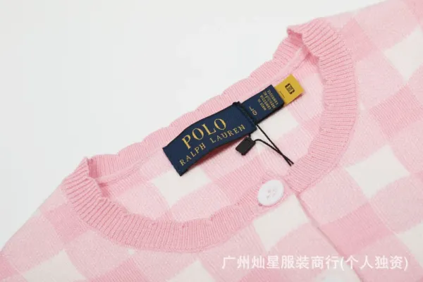 Polo Ralph Lauren Gingham Check Cardigan Red and White Cardigan - 12