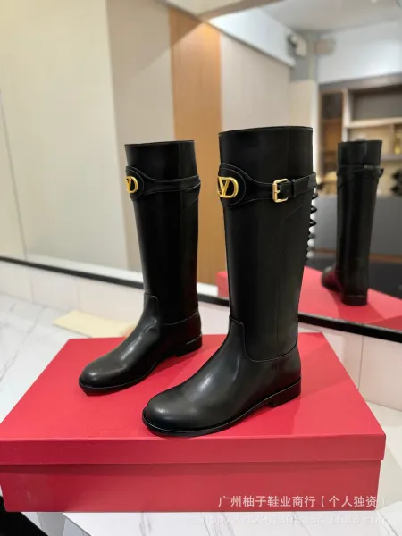 Valentino Garavani VLogo Knee Boots Black - 3