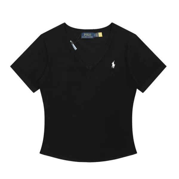 Polo Ralph Lauren V-Neck Ribbed T-Shirt Pink - 25