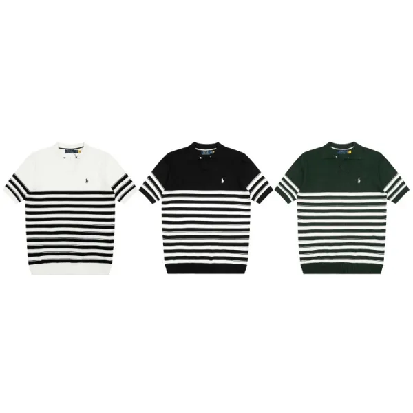 Polo Ralph Lauren Striped Knit Polo Black/White - 3