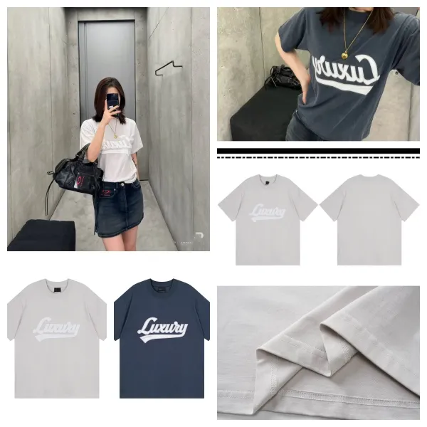 BALENCIAGA Luxury Script Logo T-Shirt Gray - 3