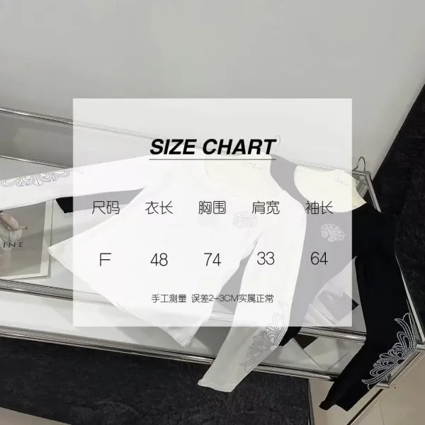 Chrome Hearts x Custom Long Sleeve Crop Top - White and Black Rhinestone Embellished Tops - 2