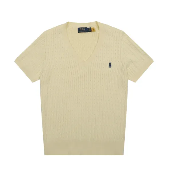 Polo Ralph Lauren Cable Knit V-Neck Sweater Black - 16