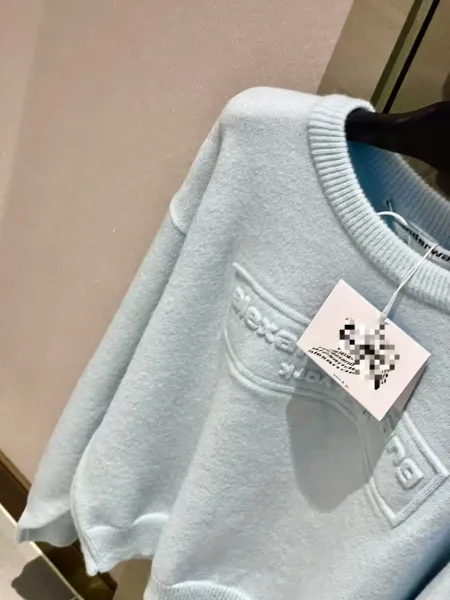Alexander Wang Embossed Logo Crewneck Sweater Light Blue - 6
