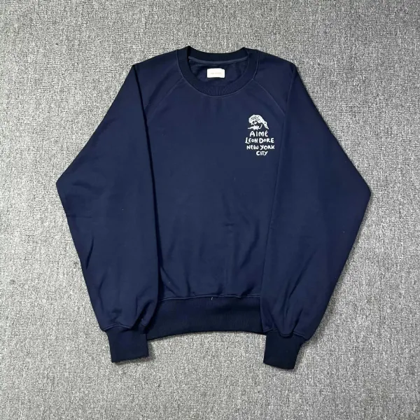 ALD. Logo Print Raglan Sleeve Crewneck Sweatshirt White - 35