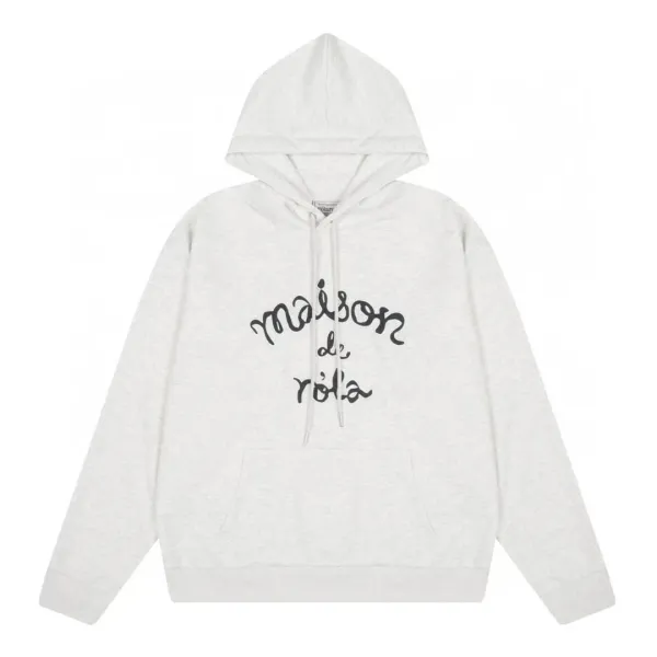 Maison de Rêve Script Logo Heather Gray Hoodie - 10