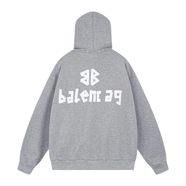 Balenciaga BALENCIAGA AC Distressed Gray Hoodie - 11