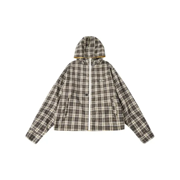 GRA Windbreaker Jacket in Yellow and Plaid - 12