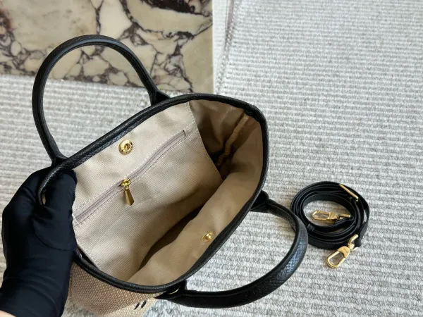 Longchamp Le Pliage Straw Mini Tote Beige Handbag - 8