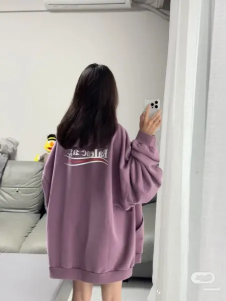 Balenciaga AG Logo Washed Blue Hoodie - 5