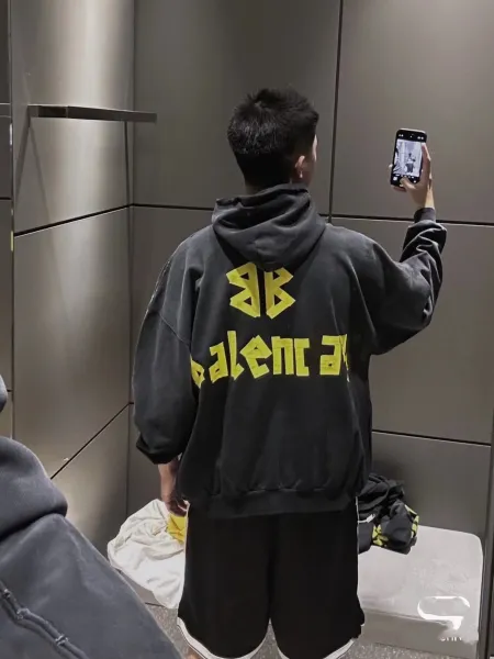 Balenciaga BALENCIAGA AC Distressed Gray Hoodie - 6