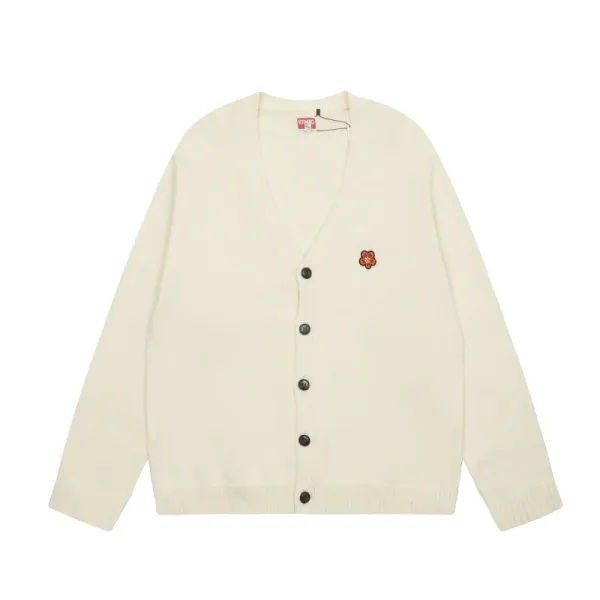 Kenzo Flower Embroidery Gray Cardigan - 7