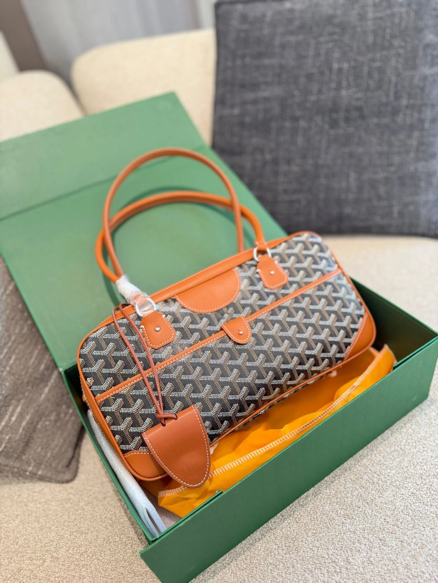 Goyard Saint Louis PM Orange Trim Handbag - 6