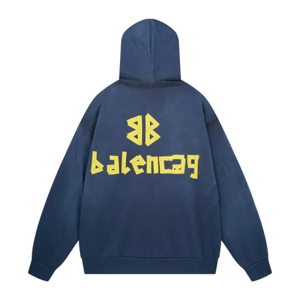 Balenciaga BALENCIAGA AC Distressed Gray Hoodie - 33