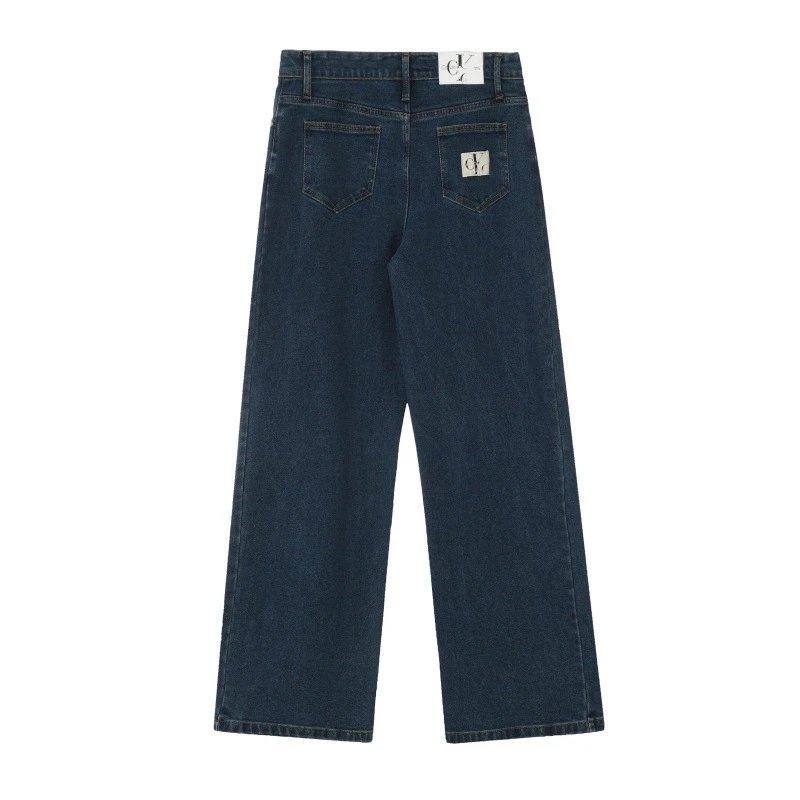Calvin Klein Jeans Wide-Leg Denim Navy Jeans - 10