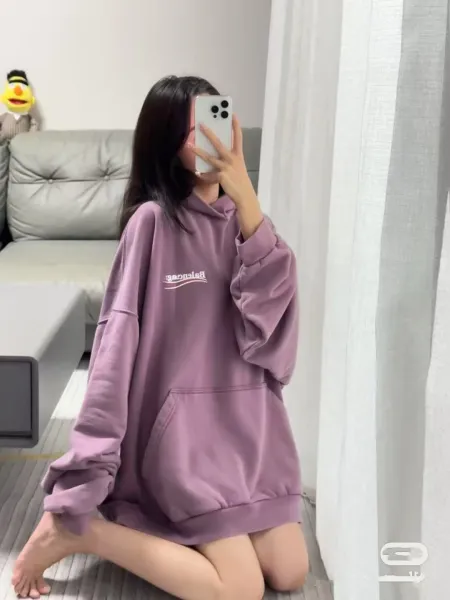 Balenciaga AG Logo Washed Blue Hoodie - 4