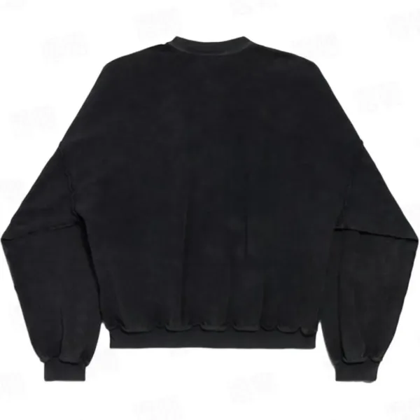 Balenciaga Distressed Logo Sweatshirt Black Hoodie - 17