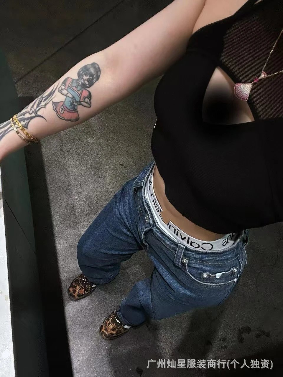 Calvin Klein Jeans Wide-Leg Denim Navy Jeans - 5