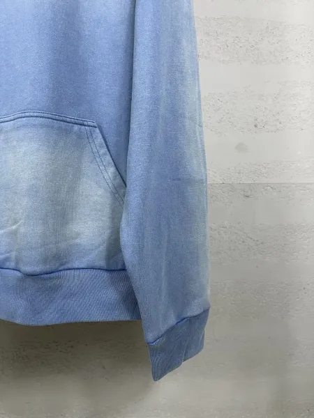 Balenciaga Logo Hoodie Blue Acid Wash Hoodie - 13