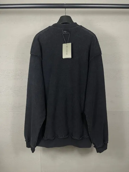 Balenciaga Distressed Logo Sweatshirt Black Hoodie - 8