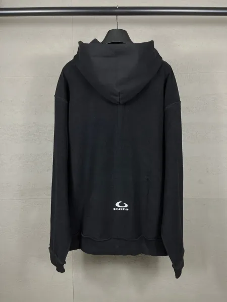 Balenciaga Logo Zip-Up Hoodie Black - 8