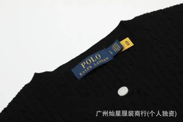 Polo Ralph Lauren Ribbed Short-Sleeve Cardigan Black - 14