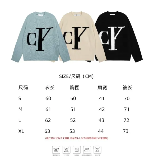 Calvin Klein CK Monogram Light Blue Knit Sweater - 2
