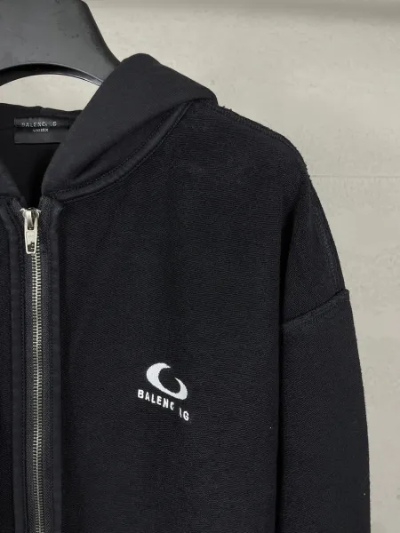 Balenciaga Logo Zip-Up Hoodie Black - 12
