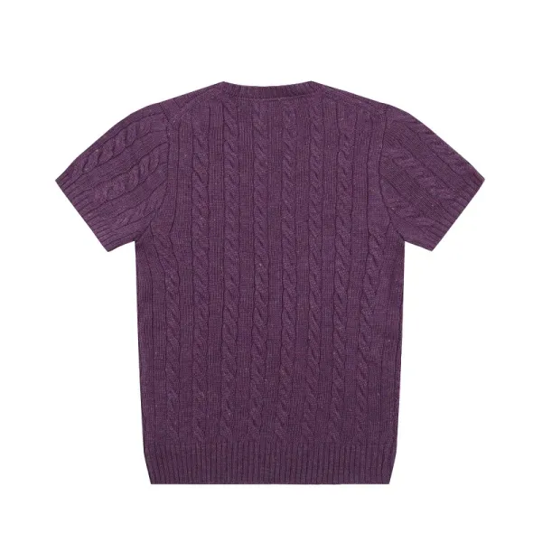 Polo Ralph Lauren Cable Knit Short-Sleeve Sweater Pink - 13