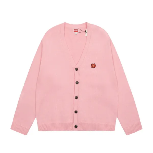 Kenzo Flower Embroidery Gray Cardigan - 18