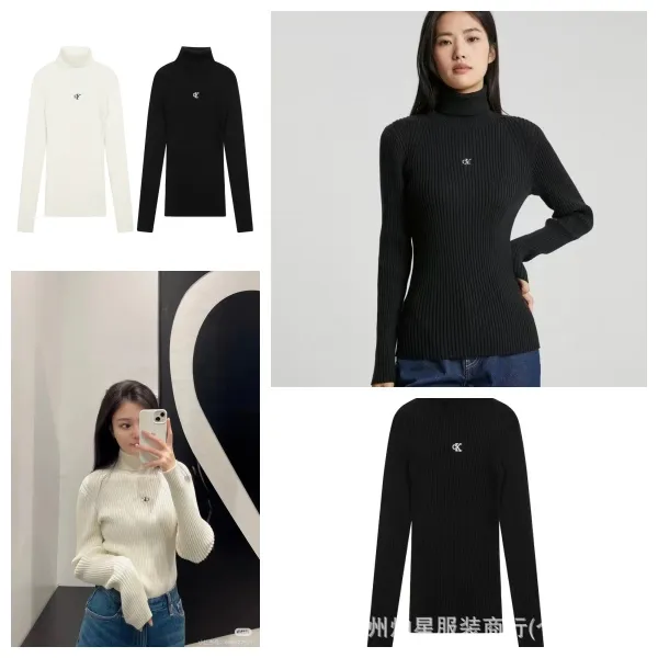 Calvin Klein CK Ribbed Turtleneck Sweater Off-White - 3