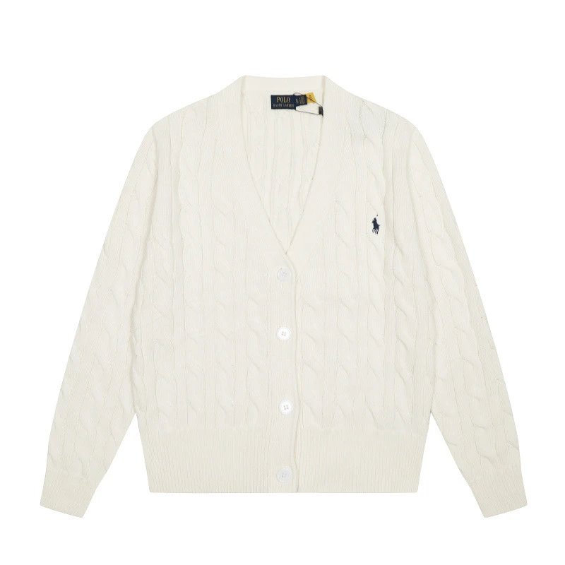 Ralph Lauren Cable Knit Cardigan Beige Sweater - 36