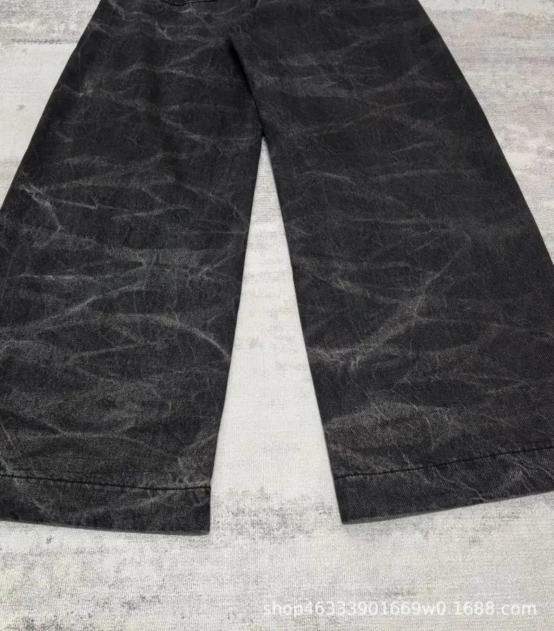 Gallery Dept. Distressed Wide-Leg Black Jeans - 7