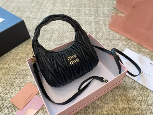 Miu Miu Matelassé Mini Hobo Bag Beige Shoulder Bag - 4