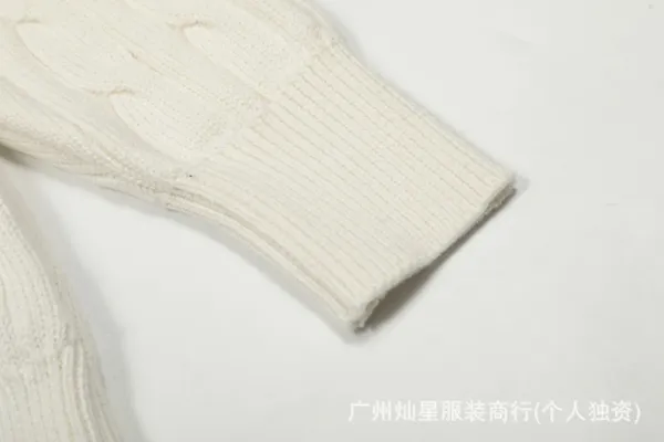 Ralph Lauren Cable Knit Polo Sweater Cream - 9