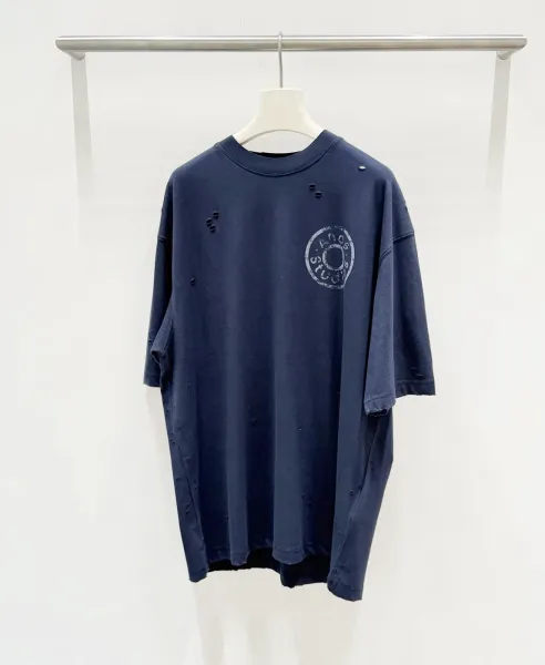 Gallery Dept. Distressed Logo T-Shirt Navy - 6