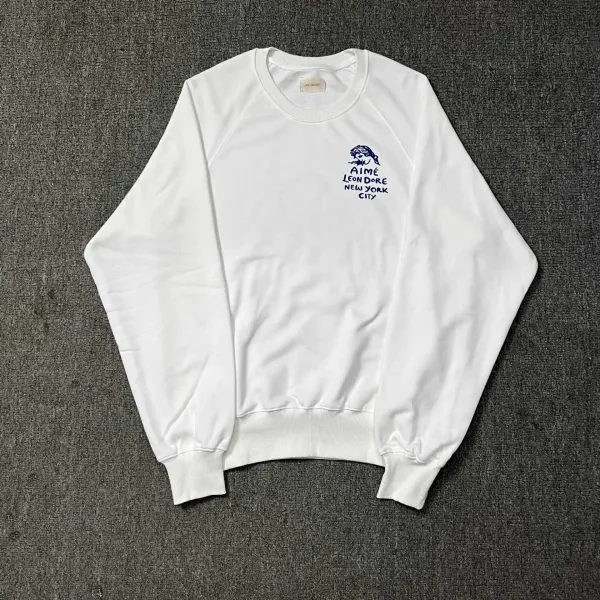 ALD. Logo Print Raglan Sleeve Crewneck Sweatshirt White - 33