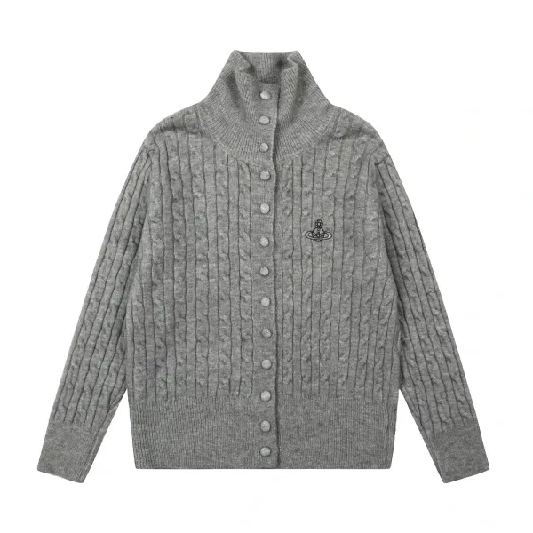 Vivienne Westwood Orb Cable Knit Cardigan Pale Yellow - 5
