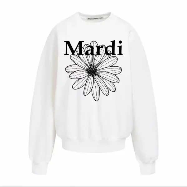 Maison Margiela Mardi Daisy Print White Hoodie - 31