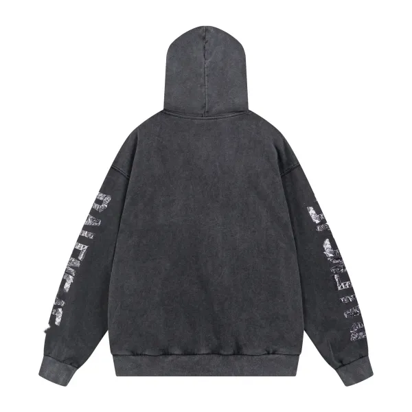 Corteiz Acid Wash C Logo Hoodie Gray - 6