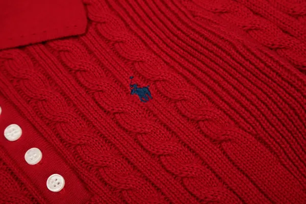 Ralph Lauren Cable Knit Polo Black Sweater - 27